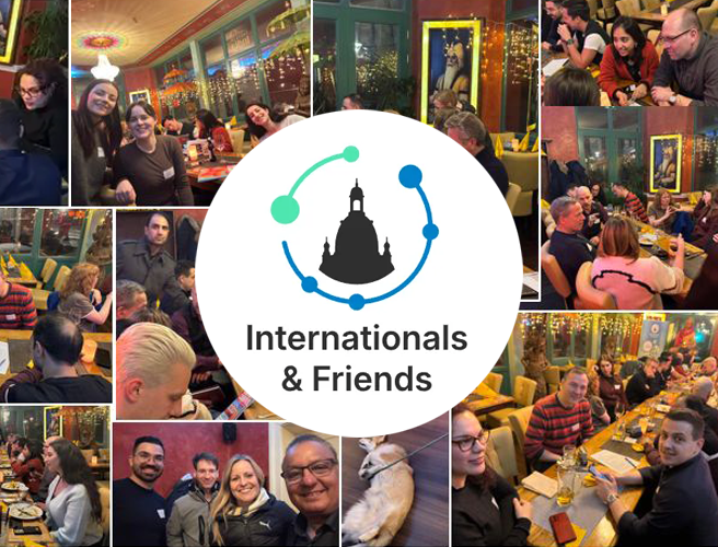 Teilnehmende des Jahresauftakts 2026 der Internationals & Friends Saxony e.V. in Dresden mit Jacob Romankiewicz von OWYO CAMPUS – Begegnung und Austausch internationaler Fachkräfte.
